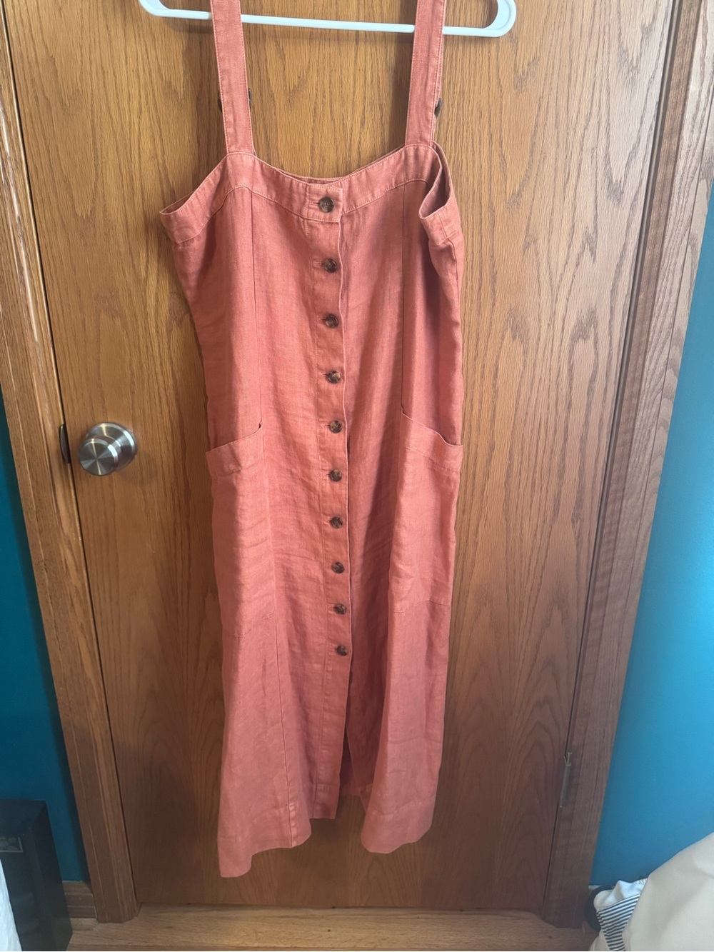 Faherty Button-Front Midi Dress
